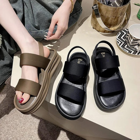 Double Strap Sling Back Sliders